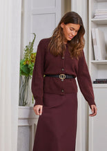 Classic Button-Up Cardigan in Wine