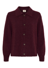 Classic Button-Up Cardigan in Wine