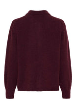 Classic Button-Up Cardigan in Wine