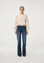 Cream Heart Embroidered Sweater