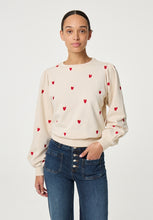 Cream Heart Embroidered Sweater