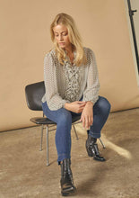 Black Zig Zag Ruffle Blouse