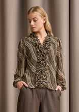 Vintage Paisley Ruffle Blouse