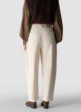 Ivory Barrel Leg Trousers with Scarf Detail