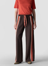 Chocolate Brown Side Stripe Wide Leg Trousers