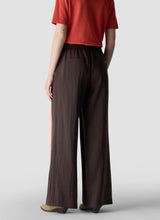 Chocolate Brown Side Stripe Wide Leg Trousers