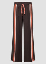 Chocolate Brown Side Stripe Wide Leg Trousers
