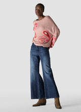 Pink Paisley Embroidered Knit Jumper