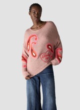 Pink Paisley Embroidered Knit Jumper