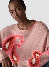Pink Paisley Embroidered Knit Jumper