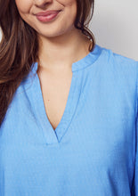 Spring Blue Relaxed V-Neck Top