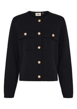 Black Cardigan with Gold Buttons