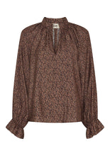 Floral Print Blouse with Smocked Cuffs