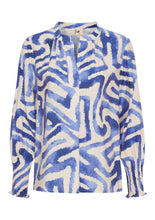 Blue Graphic Print Blouse