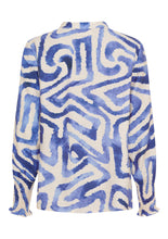 Blue Graphic Print Blouse