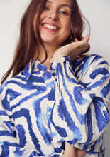 Blue Graphic Print Shirt Dress