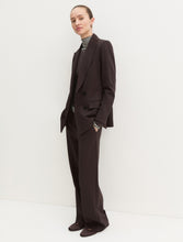 Chocolate Brown Wide-Leg Tailored Trousers