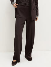 Chocolate Brown Wide-Leg Tailored Trousers