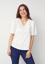 V-Neck Puff Sleeve Top - White