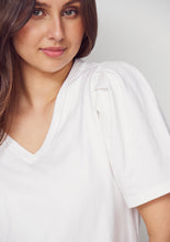 V-Neck Puff Sleeve Top - White