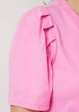 V-Neck Puff Sleeve Top - Pink