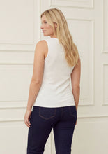 Lace Trim Ribbed Vest Top - White