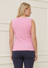 Lace Trim Ribbed Vest Top - Pink