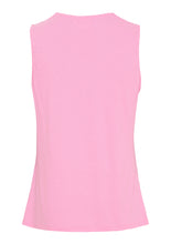 Lace Trim Ribbed Vest Top - Pink
