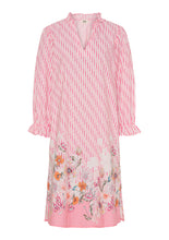 Pink Stripe Floral Border Dress