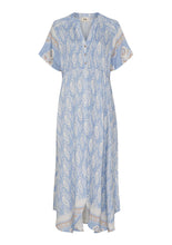 Light Blue Paisley Print Midi Dress
