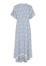 Light Blue Paisley Print Midi Dress