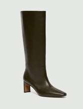 Knee-High Leather Look Heeled Boots