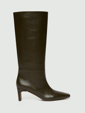 Knee-High Leather Look Heeled Boots