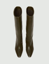 Knee-High Leather Look Heeled Boots