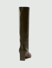 Knee-High Leather Look Heeled Boots