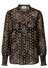 Sheer Floral Dot Print Blouse