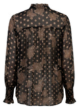 Sheer Floral Dot Print Blouse