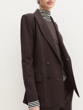 Chocolate Brown Double-Breasted Blazer