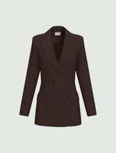 Chocolate Brown Double-Breasted Blazer
