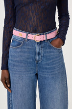 Pink Suede Rope Buckle Belt