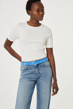 Blue Suede Rope Buckle Belt