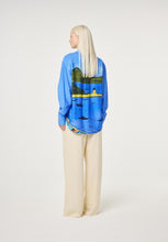 Blue Scenic Print Shirt