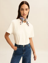 T-Shirt with Matching Neck Scarf - Cream