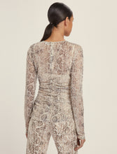 Graphic Reptile Print Tulle Top