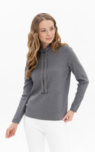 Grey Knit Hoodie with Sparkle Detail