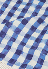 Blue Checkered Fringe Top