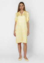 Yellow Print Midi Dress