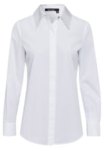 Cotton Shirt with Decorative Collar - White