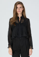 Blouse with Lace Trims - Black