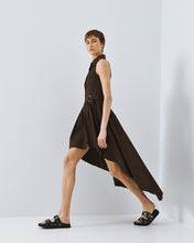 Chocolate High-Low Belted Dress